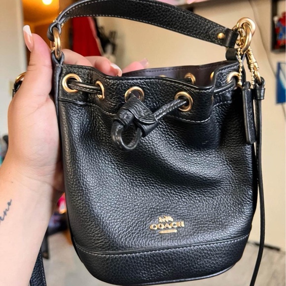 Coach Black Leather Bucket Bag - Picture 2 of 7